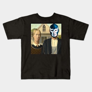 Lucha Libra meets American Gothic Kids T-Shirt